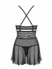 Obsessive koszulka nocna 838-BAB-1 babydoll i stringi czarna L/XL